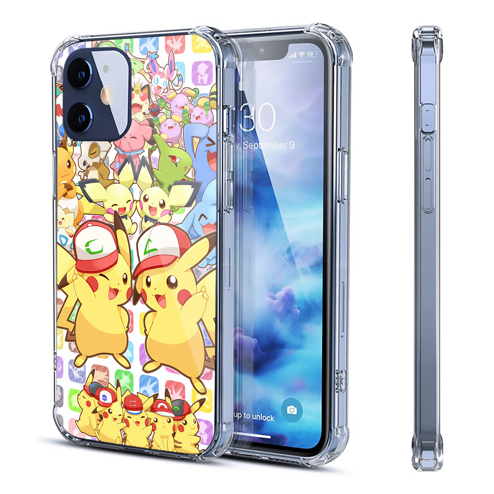 （画像用） ポケットモンスター Pokémon 【iPhone 12シリーズ対応】透明スマホケース（クリアソフトケース）